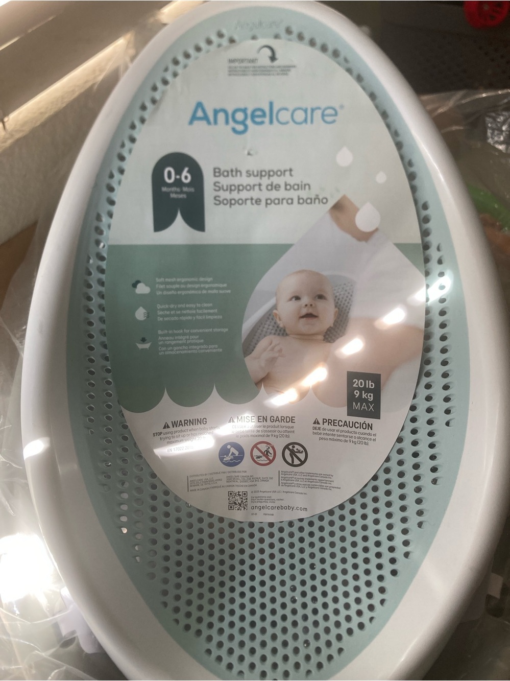 Baby Bath Support in Mint/White